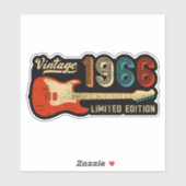 Vintage 1966 Birthday Electric Guitar Lover Gift シール (シート)