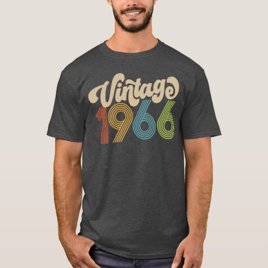 Vintage 1966 Retro, 60th Birthday, 60th Birthday,  Tシャツ (正面)