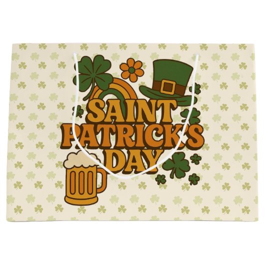 Vintage 1970s Saint Patrick's day  ラージペーパーバッグ (正面)
