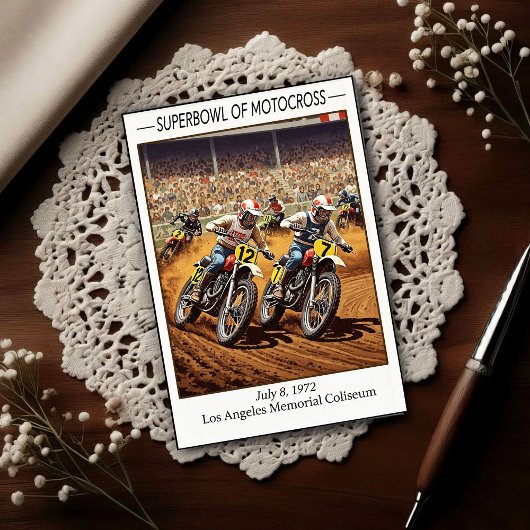 Vintage 1970s Superbowl of Motocross ポストカード