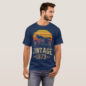 Vintage 1973 48th Birthday Retro Cafe Racer Tシャツ (正面フル)