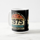 Vintage 1975 Retro 50th Birthday Anniversary コーヒーマグカップ (正面左)