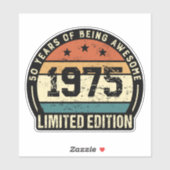 Vintage 1975 Retro 50th Birthday Anniversary シール (シート)