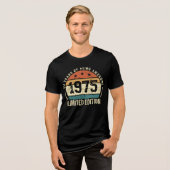 Vintage 1975 Retro 50th Birthday Gift Idea トライブレンドＴシャツ (正面全面)