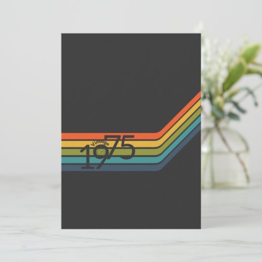 Vintage 1975 Style Birthday Invitation 招待状 (スタンド正面)