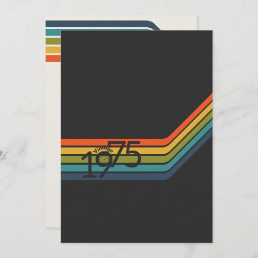 Vintage 1975 Style Birthday Invitation 招待状 (正面/裏面)