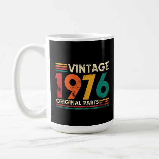 Vintage 1976 50th Birthday コーヒーマグカップ (左)