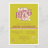 Vintage 1976 50th birthday retro green  招待状 (正面)