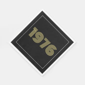 Vintage 1976 Black & Gold Tone 50th Birthday  スタンダードランチョンナプキン (角)
