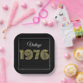 Vintage 1976 Retro Birthday 50th Birthday ペーパープレート (パーティー)