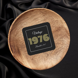 Vintage 1976 Retro Birthday 50th Birthday Name スクエアペーパーコースター