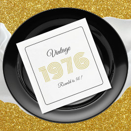 Vintage 1976 Retro Birthday 50th Birthday White スタンダードランチョンナプキン