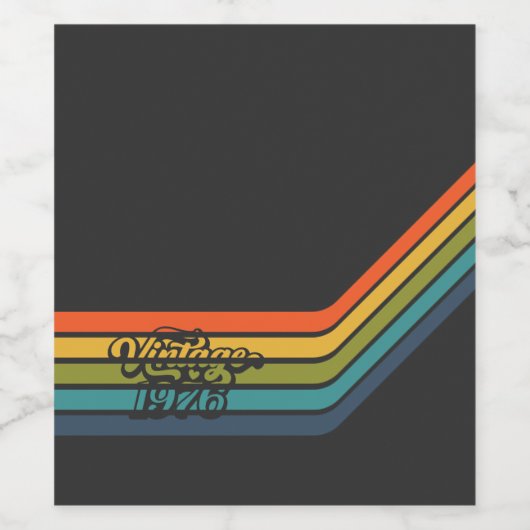 Vintage 1976 Retro Design  ワインラベル (シングルラベル)