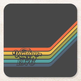 Vintage 1976 Retro Design paper coaster スクエアペーパーコースター