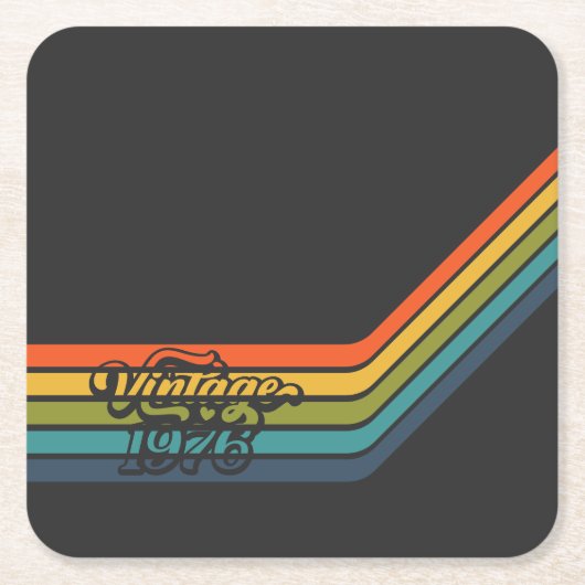 Vintage 1976 Retro Design paper coaster スクエアペーパーコースター (正面)