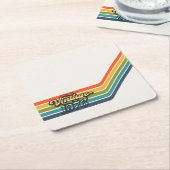 Vintage 1976 Retro Design paper coaster スクエアペーパーコースター (アングル)