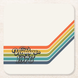 Vintage 1976 Retro Design paper coaster スクエアペーパーコースター