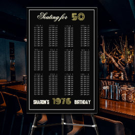 Vintage 1976 Retro Seating Chart 50th Birthday フォトプリント
