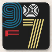 Vintage 1976 Retro Stripe Abstract 50th Birthday  コースター (正面)