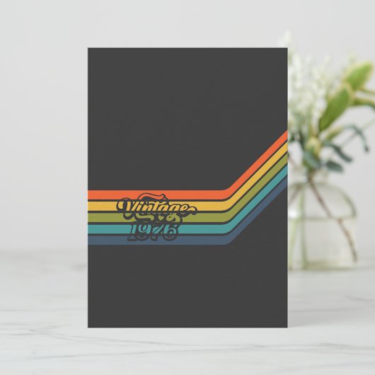 Vintage 1976 Style Birthday Invitation 招待状 (スタンド正面)