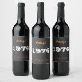 Vintage 1976 Wine Label – 50th Birthday Party  ワインラベル (ボトル)