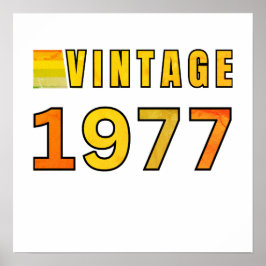 Vintage 1977 Retro Birthday Design - Classic 70s S ポスター