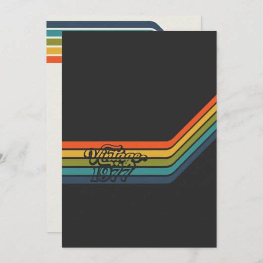 Vintage 1977 Style Birthday  招待状 (正面/裏面)