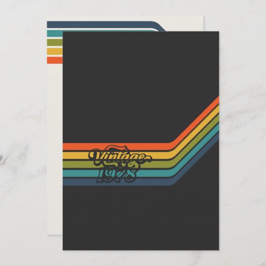 Vintage 1978 Style Birthday Invitation 招待状 (正面/裏面)