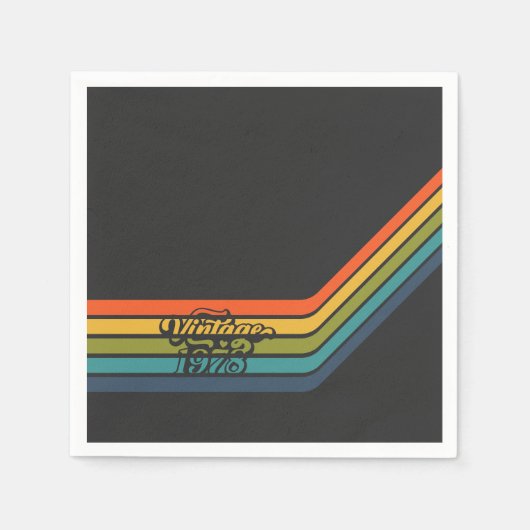 Vintage 1978 Style Birthday paper napkin. スタンダードカクテルナプキン (正面)