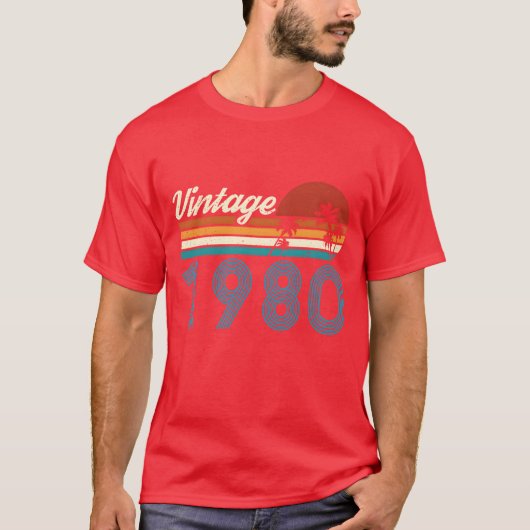 Vintage 1980 Vintage Birthday Retro Vintage retro Tシャツ (正面)