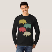 Vintage 1980  Women  Hippopotamus Retro Tシャツ (正面フル)