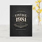 Vintage 1981 Birthday カード (黄色い花)