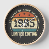 Vintage 1985 Retro 40th Birthday Anniversary  壁時計 (正面)