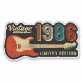Vintage 1986 40th Birthday Electric Guitar Lover  シール (正面)
