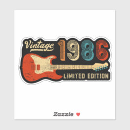 Vintage 1986 40th Birthday Electric Guitar Lover シール