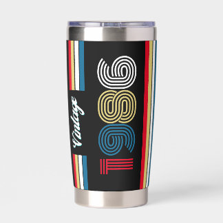 Vintage 1986 Retro Stripe 40th Birthday Favor 保温保冷タンブラー