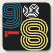 Vintage 1986 Retro Stripe Abstract 40th Birthday  コースター (正面)