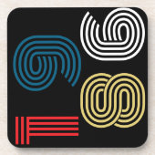 Vintage 1986 Retro Stripe Abstract 40th Birthday  コースター (正面)