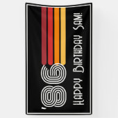 Vintage 1986 Retro Stripe Sun 40th Birthday 横断幕 (縦)