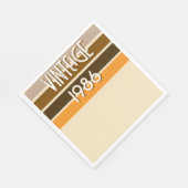 Vintage 1986 Retro Stripes Brown Tan Vintage スタンダードランチョンナプキン (角)