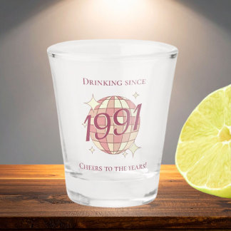 Vintage 1991 35th birthday retro purple ショットグラス