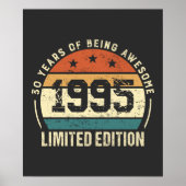 Vintage 1995 Retro 30th Birthday Gift ポスター (正面)