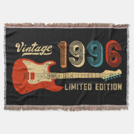 Vintage 1996 Birthday Electric Guitar Lover スローブランケット