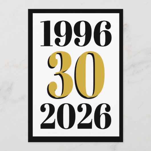 Vintage 1996 Milestone 30th Birthday   メニュー (正面)