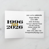 Vintage 1996 Milestone 30th Birthday 招待状 (内部)