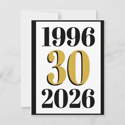 Vintage 1996 Milestone 30th Birthday 招待状 (正面)