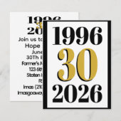 Vintage 1996 Milestone 30th Birthday 招待状 (正面/裏面)