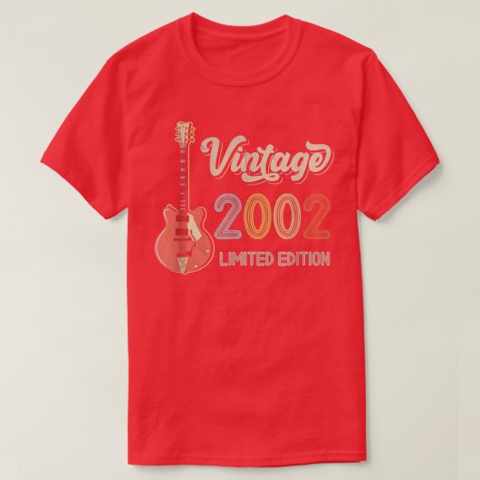 Vintage 2002 Guitar lovers 20th Birthday Electric  Tシャツ (デザイン正面)