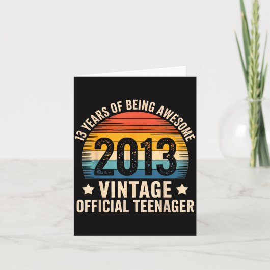 Vintage 2013 Teenager 13th Birthday 13 Yr2026  カード (正面)