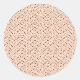 Vintage 40s Soft Peach & Taupe Utility Bloom ラウンドシール